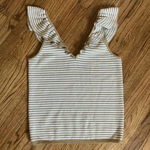 Madewell striped ruffle sweater